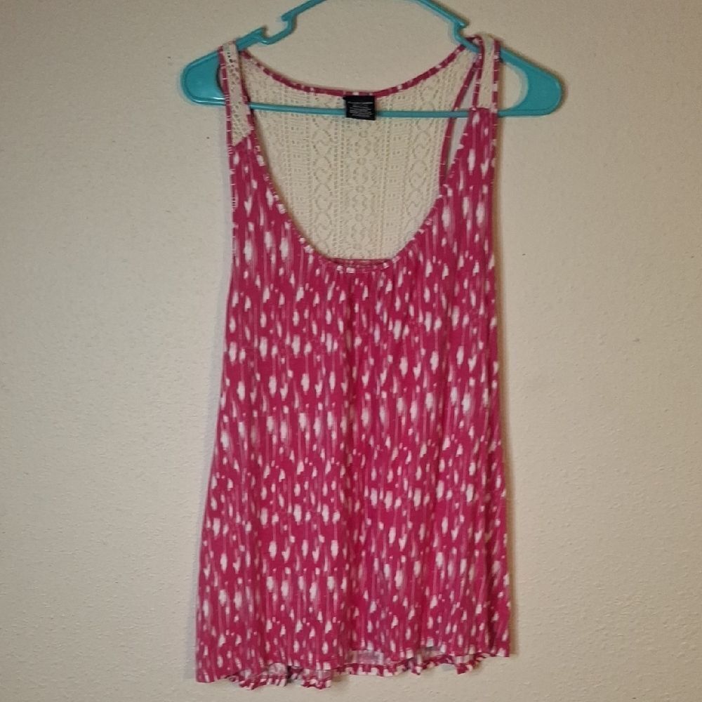 Faded Glory Pink Patterned Tank Top size XL NWT
